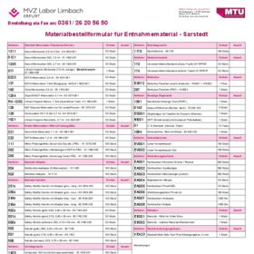 Bestellschein Sarstedt MTU Erfurt
