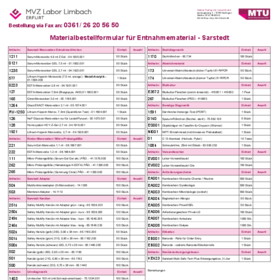 Bestellschein MTU Erfurt Sarstedt