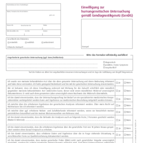 Einwilligungserklärung für genetische Anforderungen