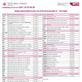 MTU Erfurt Bestellschein Sarstedt